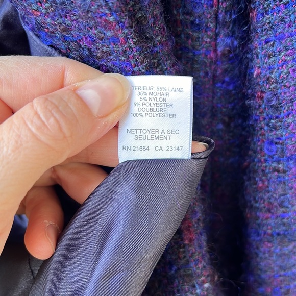 Talbots Purple Tweed Fuzzy Knobby Blazer. Wool/Mohair. Sz 10 - Picture 7 of 8